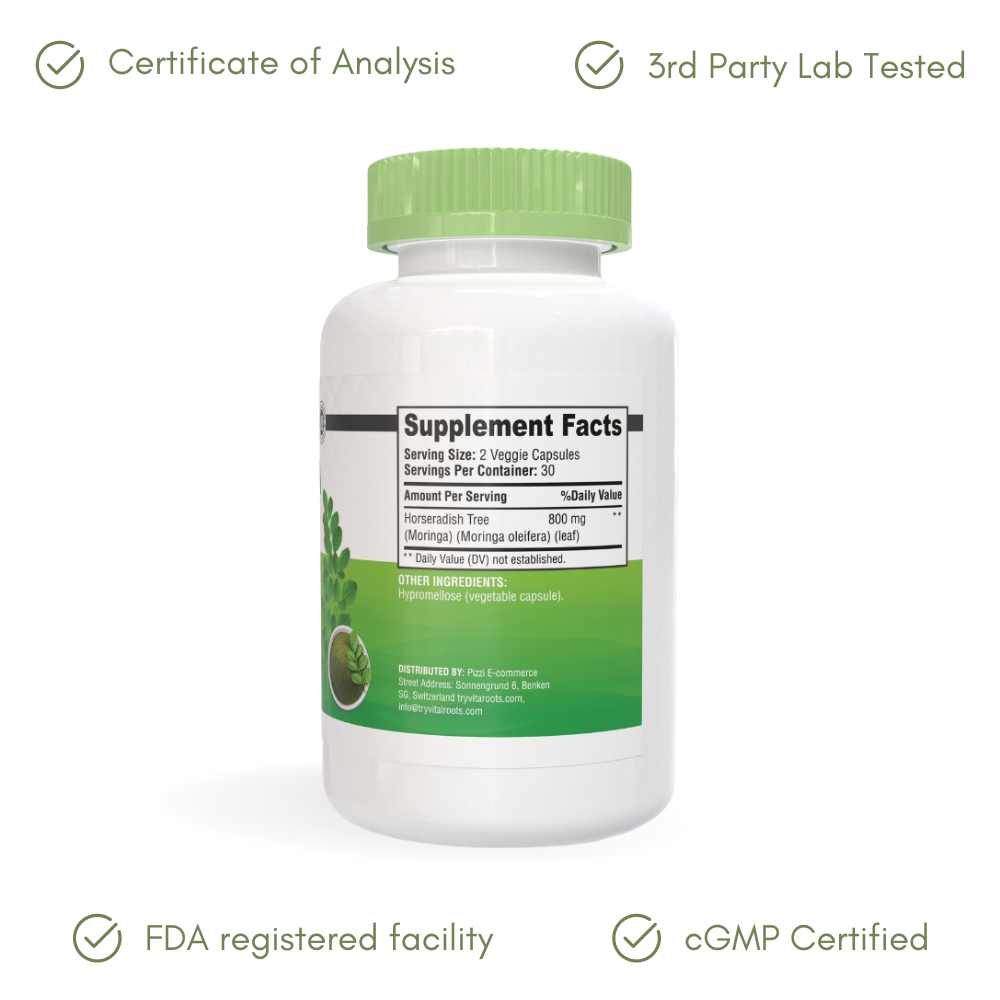 100% Pure | Organic Moringa Capsules